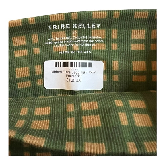 Tribe Kelley Set Ribbed Flare Leggings & Bra Set – Town Plaid – XS - Picture 9 of 9